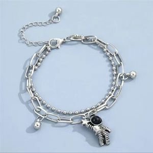 New Star Astronaut Silver plated Double Bracelet